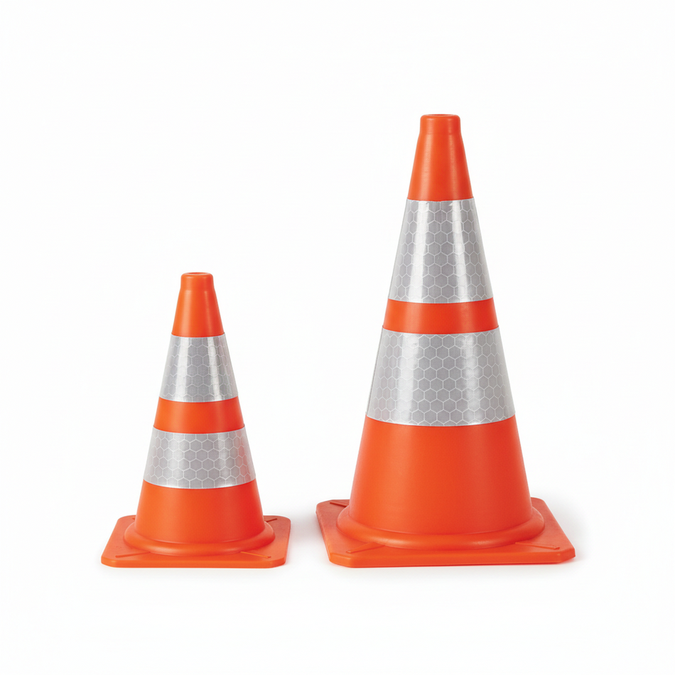 Cône de Chantier K5A – Signalisation Routière 50 cm ou 75 cm – Classe 1 ou Classe 2